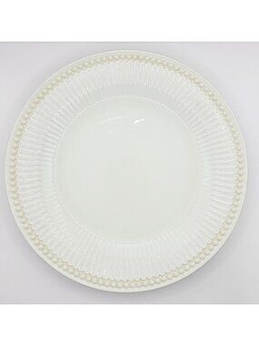 Lenox Butler's Pantry 11-3/8" Dinner Plate Cream with Ribbed & Beaded Rim Mint